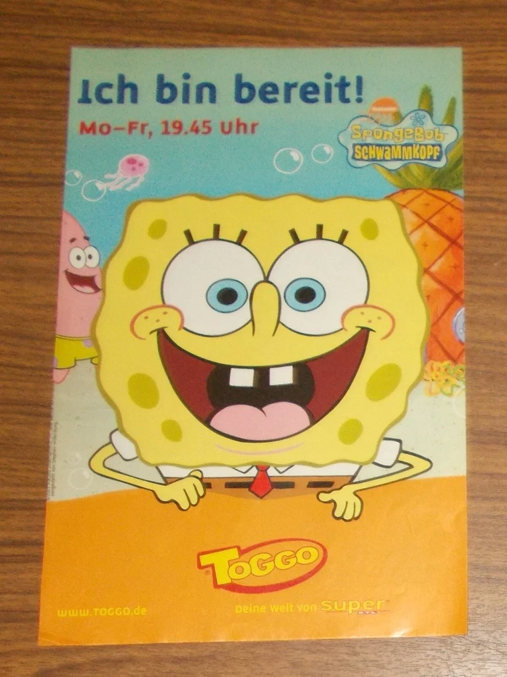 Seltene Werbung Super RTL TOGGO - SPONGEBOB SCHWAMMKOPF - Ich bin bereit! 2003 - Bild 1 von 1