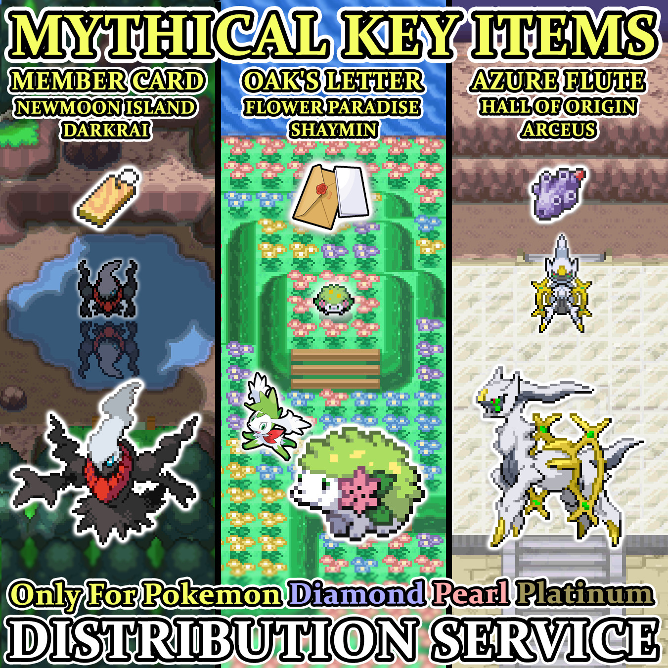 Pokemon Darkrai Shaymin Arceus Event Distribution for Diamond Pearl Platinum