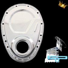 Chrome Small Block Chevy Timing Chain Cover And 8 Inch Tab Fits 350 383 400