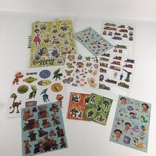 Mixed Sticker Sheets Lot Dora Thomas Train Minions Shrek Dinosaur Train Vintage