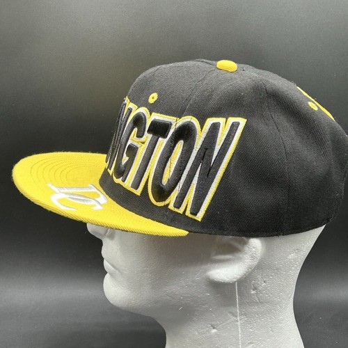 City Hunter Washington DC Hat Black Yellow Flat-Bill Snapback Adult EUC - Picture 3 of 10