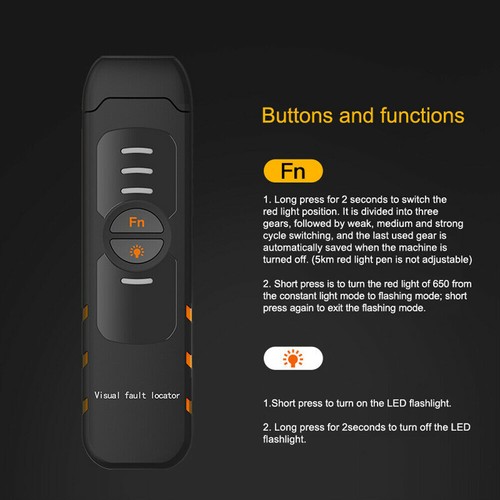 30mW Handheld Glasfaser Tester Stift Rotlicht Sichtfehler Locator wiederaufladbar - Bild 3 von 9