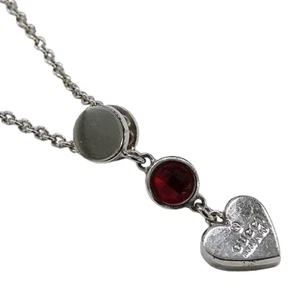Pendentif charme pierre rouge Gucci 325871 collier argent 925 avec boîte bijoux