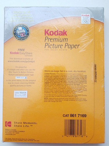 Kodak Premium Picture Paper 200-4x6" Sheets High Gloss Photo Paper Borderless - 第 2/5 張圖片
