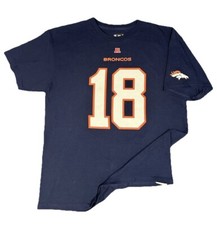 Denver Broncos T-Shirt Peyton Manning Men's Sz XL Double Sided NFL Tee Blue