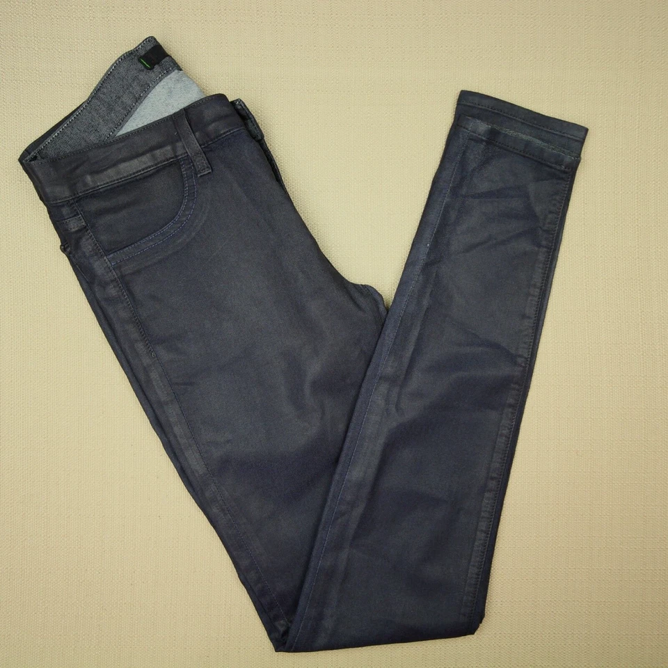 Leggings ajustados de mezclilla para mujer talla 27 tiro bajo recubiertos índigo marca J Foto 2 de 4