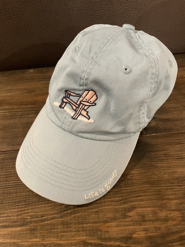 Life is Good Baseball Hat Embroidered Adirondack Chair Used