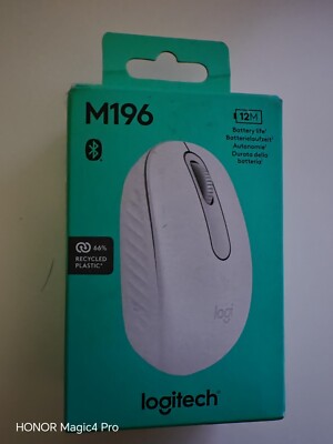 Logitech Mini Kabellose Maus M196 Beidhändig IR LED Bluetooth 1000 DPI Weiß