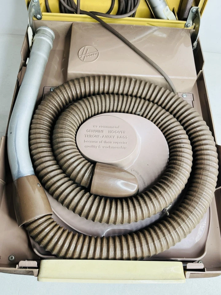 Vintage Hoover Cleaner Canister Vacuum Model 2110 Portable Suitcase Working - Image 3 of 4