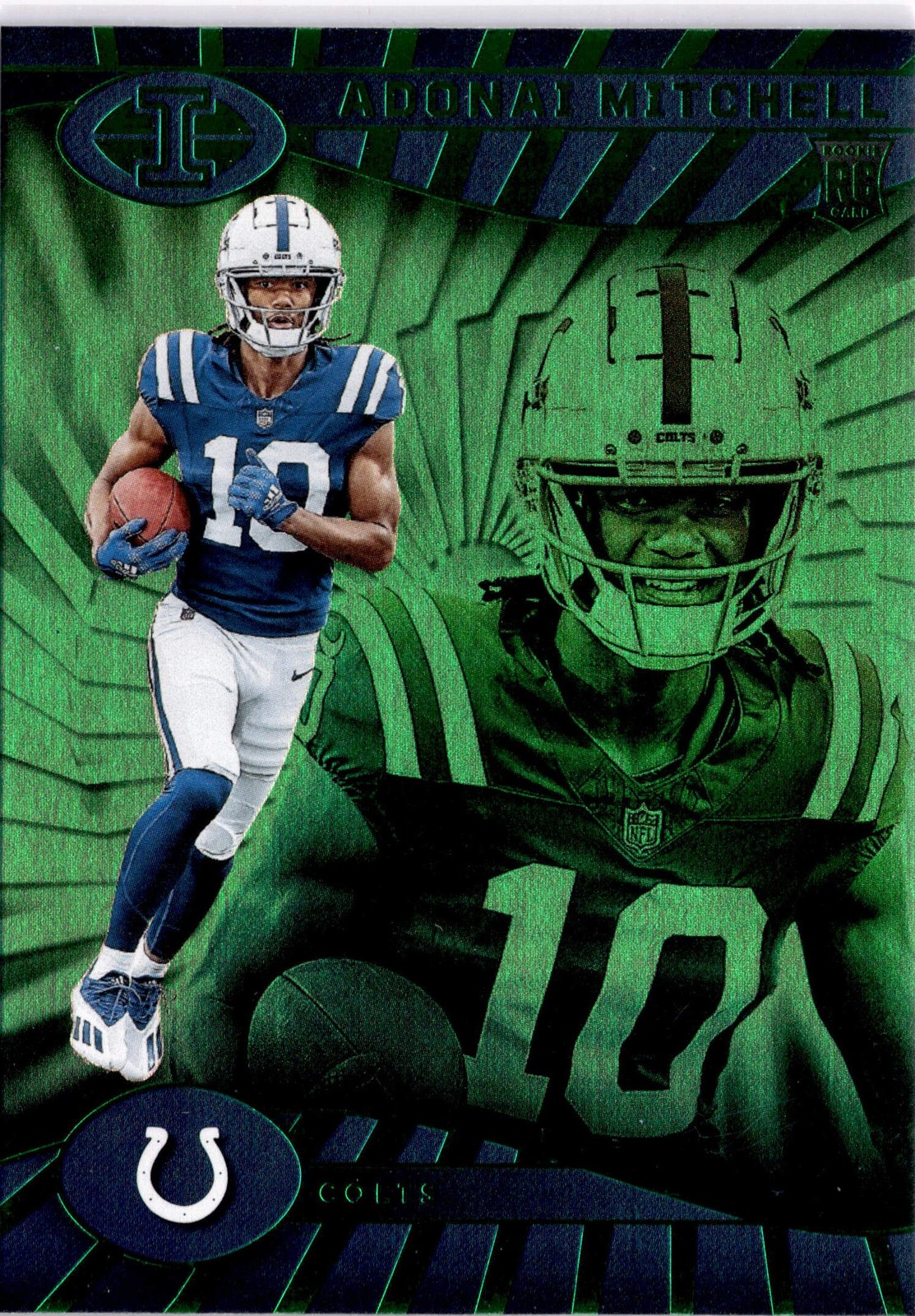 2024 Panini Illusions #36 Adonai Mitchell Emerald Trophy Collection