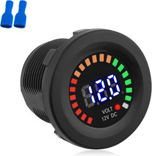 Medidor de Voltaje de Bateria, Impermeable DC 12V LED Digital