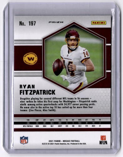 2021 Panini Mosaic #197 Ryan Fitzpatrick Prizm Genesis - Picture 2 of 2