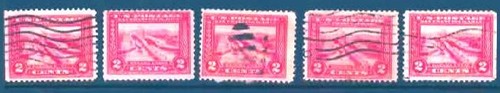 1¢ WONDER'S ~ US #398 USED SMALL LOT OF 5 ALL SHOWD ~ A117