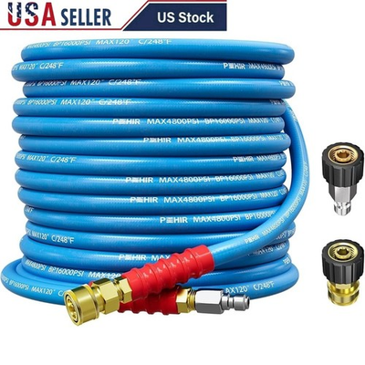 #ad Pressure Washer Hose Kink Resistant Heavy Duty 16000 PSI Flexible Durable Tool $35.05