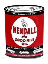 11" x 8" Porcelain Enamel Kendall Motor Oil Can Gas Station Metal Sign
