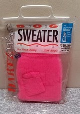 Vintage HARTZ Wear Acrylic DOG SWEATER Turtleneck Medium Made in USA Pink NOS