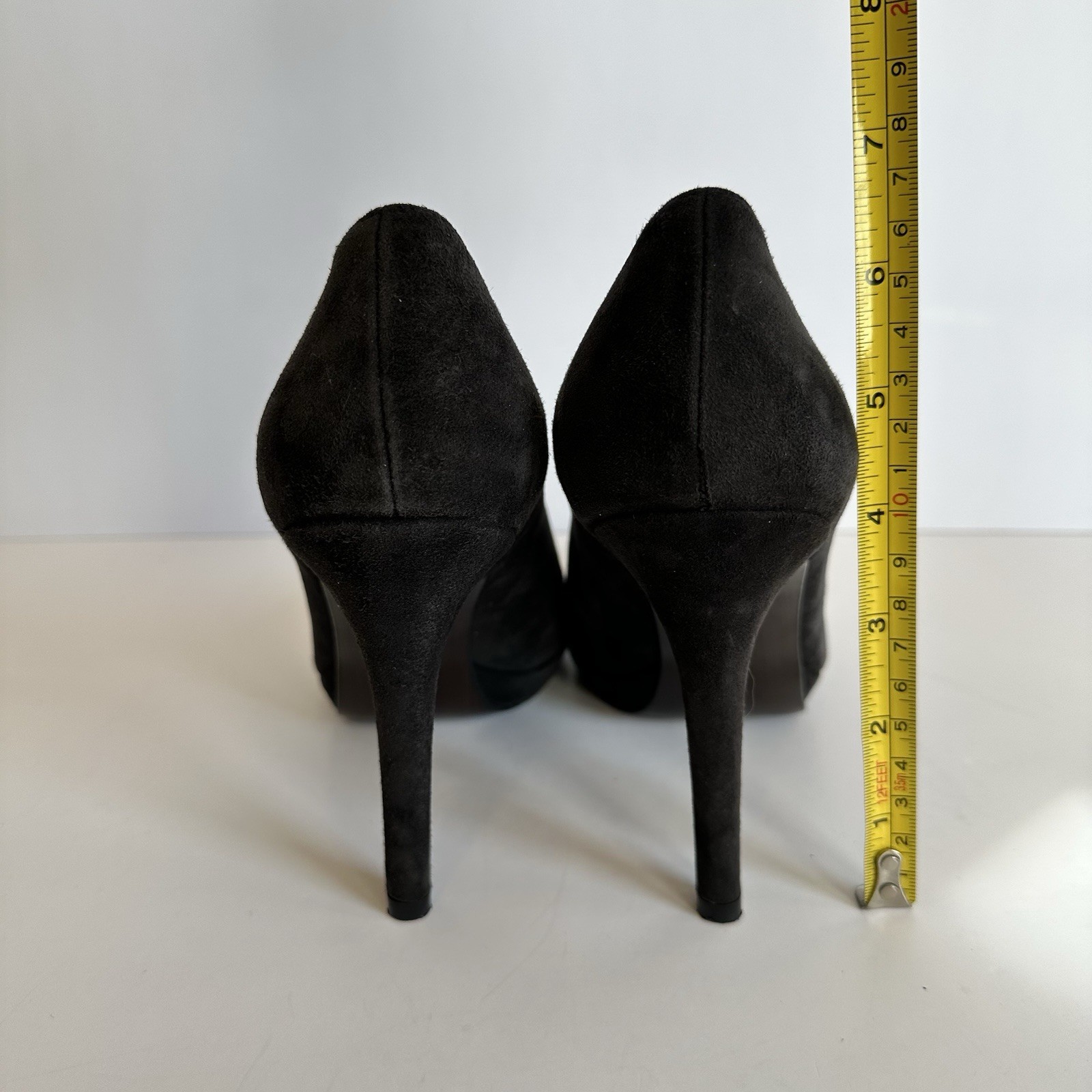 Stuart Weitzman Dark Gray Suede Platform Heels Si… - image 5