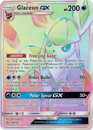 Glaceon GX (Secret Rare, #159/156) - Holofoil SM - Ultra Prism LP Pokemon