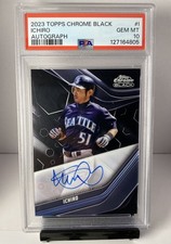 Topps 2023 Chrome Black Autograph Ichiro Suzuki #CBA-I PSA 10 Mariners