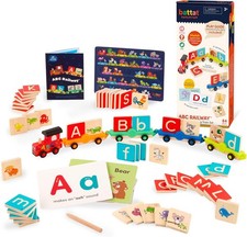 Battat Education   Wooden Alphabet Train Set ABC Letter Toy with 84...