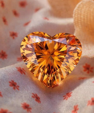 Natural Orange Heart Cut Diamond 10 CT D Grade VVS1 Loose Diamond Stone Gift