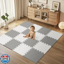 16Pcs Baby Play Mat for Floor, Foam Floor Tiles for Kids with Interlocking, S