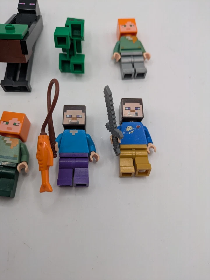 Lego Minecraft Minifiguras Lote x8! Enderman, Steve, ¡MÁS! CON ACCESORIOS! Foto 3 de 4