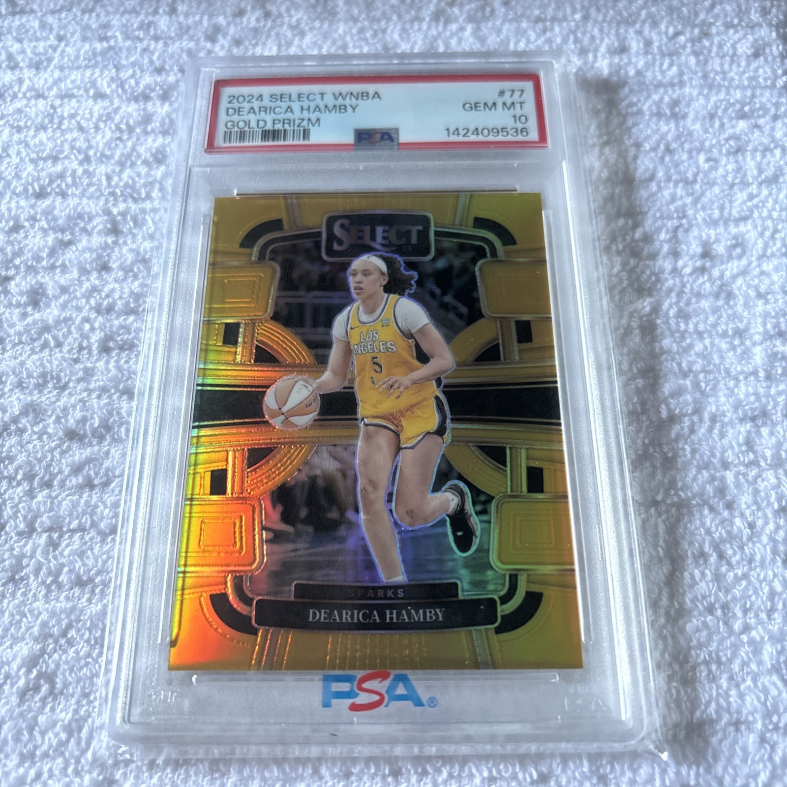 2024 PANINI SELECT WNBA 77 DEARICA HAMBY GOLD PRIZM PSA 10 #/10
