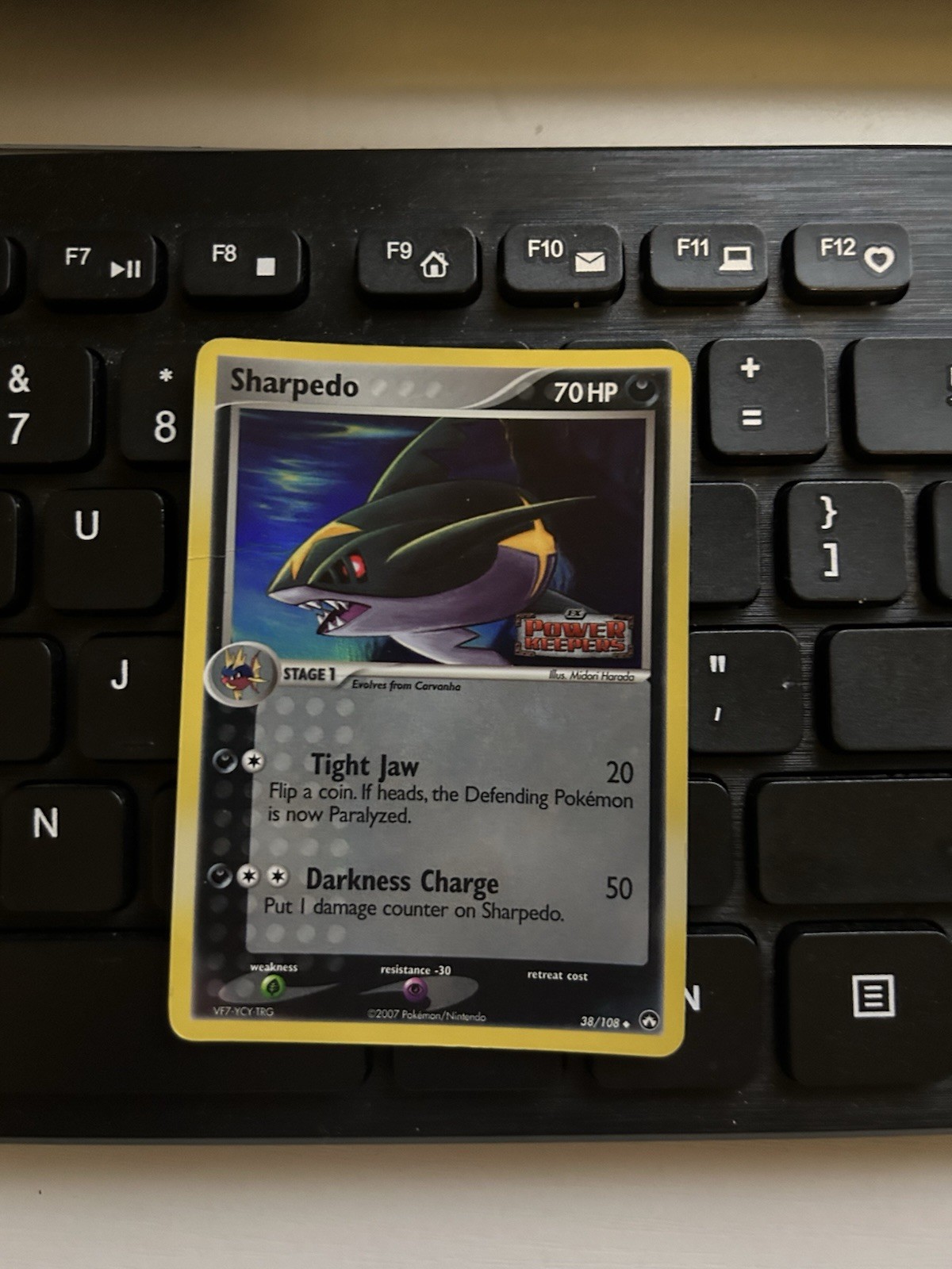 Pokémon TCG Sharpedo 38/108 Power Keepers stamped 