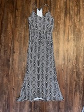$189 BANANA REPUBLIC Maxi Dress, M, Abstract, Racer Back slimming perfect condit