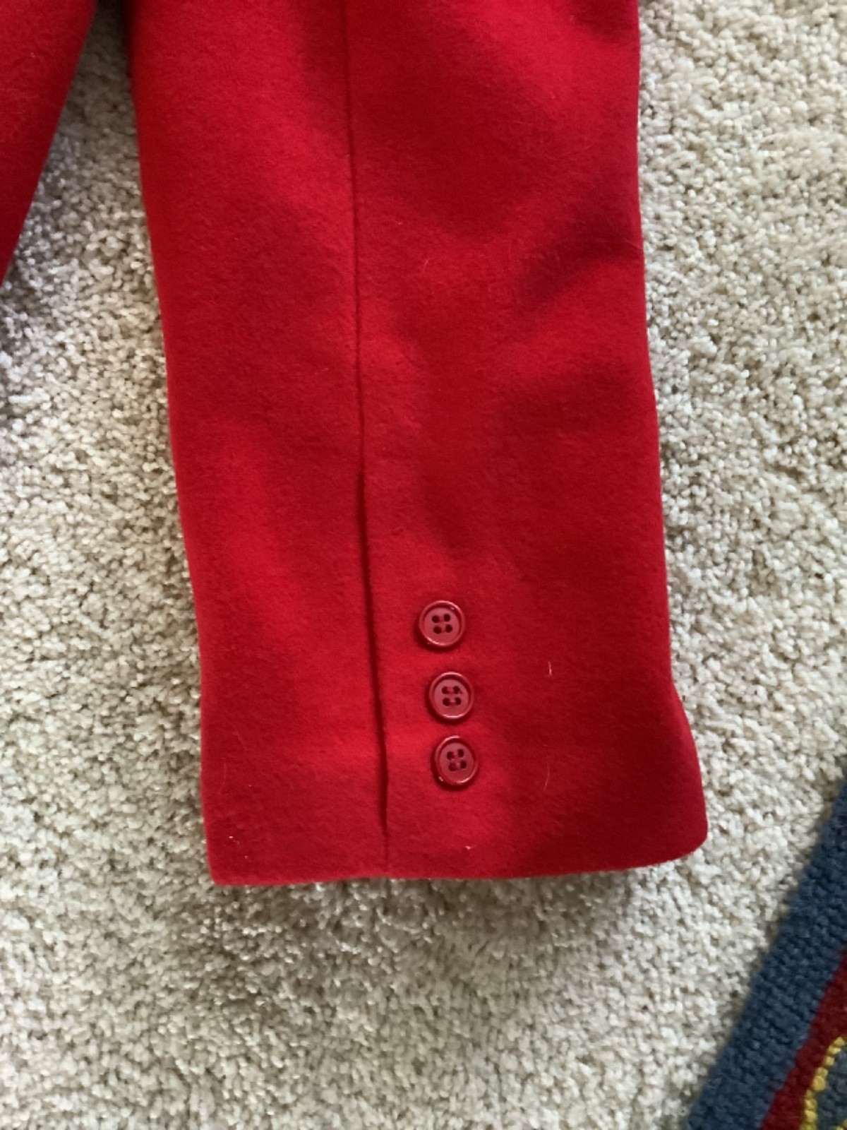 WOMENS SOLID RED 100% WOOL DOUBLE BREASTED OVERCO… - image 8