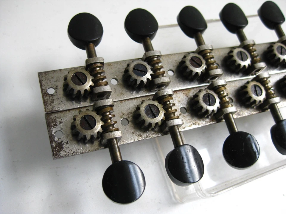 Vintage 1910's Oscar Schmidt 12-Strings Mandolin Tuners Set for Project - Image 2 of 4