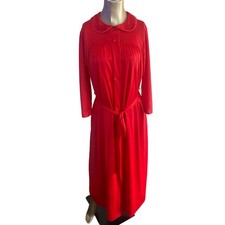 Vintage Lorraine Red Nightgown and Robe Set Sleepwear Nylon M S