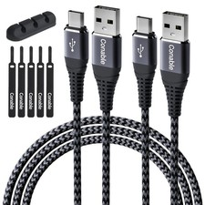 USB C Cable 2FT 2-Pack , Fast Charging A to Type C 2 Feet 2 Pack , Grey