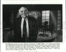 Press Photo News Moderator Ben Wattenberg on Set of "Think Tank" - sap56205