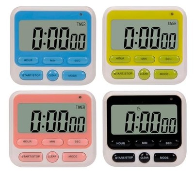 24-Hours Digital Kitchen Timer, Upgraded 12-Hour Display Clock, Big W+b+p+g