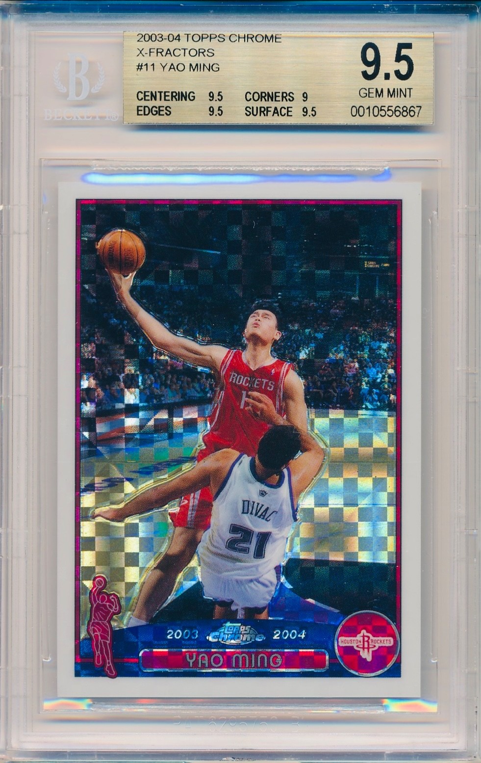 YAO MING 2003-04 Topps CHROME XFRACTOR /220 #11 BGS 9.5 GEM MINT