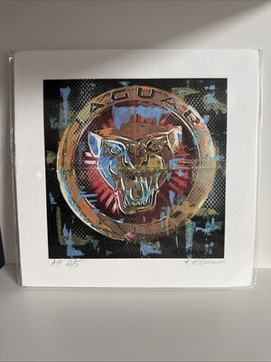 Karen Barrow Signed Artist Proof AP 2/5 Jaguar Emblem Pop Art Print Rare 8x8