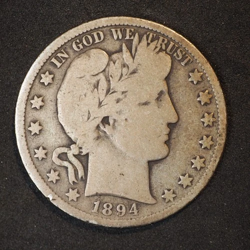 1894 **S** BARBER SILVER HALF DOLLAR ***NICE COIN!***  FREE SHIPPING! C1881