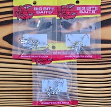 (18) Big Bite Baits BBJ Elite Jig Head 1/32 oz 3D Eye Sickle Hook Wire Keeper