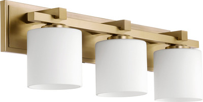 Quorum 5369-3-80 Vanity, 3-Light, 300 Total Watts, Aged Brass