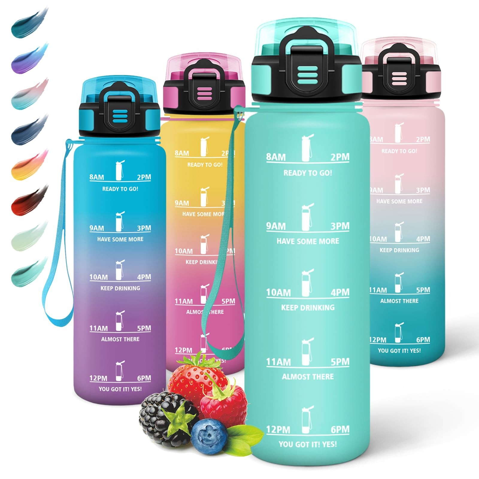Gourde sport 1000ml en tritan robuste et sans bpa au design épuré