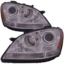 Headlight Set Chrome W/ Perf Lens Fits 2006-2007 Mercedes Benz ML350 MI500