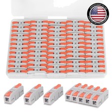 60PCS Mini Lever Wire Connectors - Push-in Butt Splice Terminals for 24-12 AWG