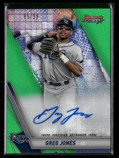 2019 Bowman's Best Greg Jones Best of 2019 Autographs Green Refractor #/99