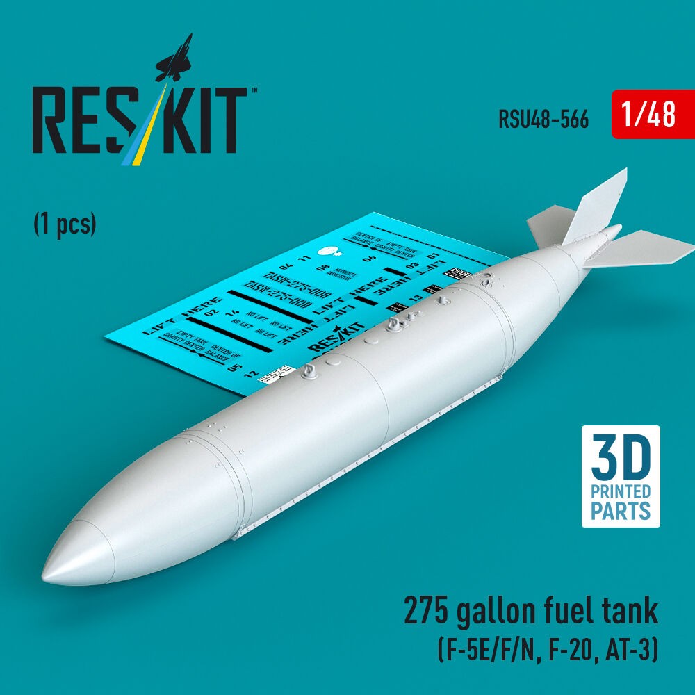 ResKit RSU48-0566 1:48 275 Gallon Fuel Tank Resin Kit 3D (1 Pcs)