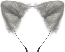 Cat Fox Faux Fur Ears Headband Cute Halloween Fancy Dress Cosplay Handmade Anima