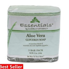 Essentials Glycerine Bar Soap, Aloe Vera, 12 oz, 3 Count