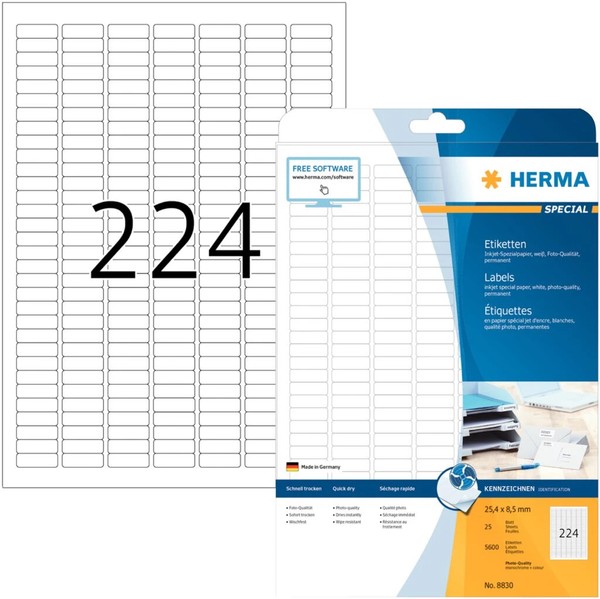 Herma Inkjet-Etiketten Special, 25,4 X 8,5 Mm, Weiß 1 Bis 40 Stk Spare 43%-image