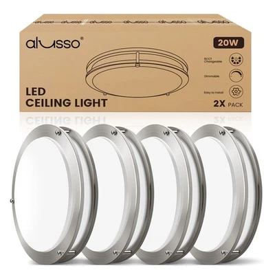 ALUSSO 4-PACK LED Flush Mount Dimmable Ceiling Light 5CCT Adjusted Kitchen Modern Light